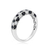 .70CT WHITE & BLACK DIAMOND 18KT WHITE GOLD 3D FILIGREE WEDDING ANNIVERSARY RING