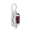 1.47CT DIAMOND & AAA RUBY 14KT WHITE GOLD 3D OVAL HALO FILIGREE FLOATING PENDANT
