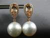 2.39CT DIAMOND & AAA MORGANITE & SOUTH SEA PEARL 18KT ROSE GOLD HANGING EARRINGS