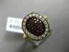 ESTATE .48CT DIAMOND & ORANGE SAPPHIRE 18KT ROSE & BLACK GOLD PAVE PROMISE RING