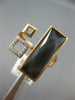 .07CT DIAMOND & AAA GREY QUARTZ 14KT ROSE GOLD 3D SQUARE RECTANGULAR FUN RING