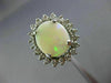 ANTIQUE LARGE 3.66CT OLD MINE DIAMOND & AAA OPAL 14KT WHITE GOLD OVAL HALO RING