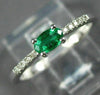 ESTATE .28CT DIAMOND & AAA EMERALD 14KT WHITE GOLD ROUND & OVAL CLASSIC FUN RING