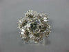 ESTATE LARGE 2.0CT OLD MINE DIAMOND 18KT WHITE GOLD 3D FLOWER ENGAGEMENT RING
