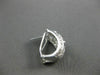 ESTATE LARGE 1.02CT DIAMOND 14KT WHITE GOLD HEART FILIGREE CLIP ON LOVE EARRINGS