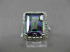 ESTATE 4.76CTW DIAMOND & AAA MYSTIC TOPAZ 14KT WHITE GOLD HALO 3D FILIGREE RING