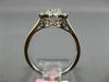 ESTATE LARGE 1.07CT ROUND DIAMOND 18KT WHITE GOLD 3D FLOWER STAR ENGAGEMENT RING