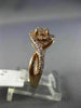ESTATE .92CT WHITE & PINK DIAMOND 14K ROSE GOLD 3D INFINITY HALO ENGAGEMENT RING