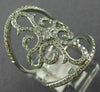 ESTATE EXTRA LARGE .85CT DIAMOND 14KT WHITE GOLD 3D FLOWER OPEN FILIGREE RING