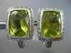 ESTATE MASSIVE 16.35CT DIAMOND GREEN AMETHYST 14K WHITE GOLD 3D CLIP ON EARRINGS