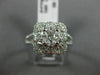 ESTATE LARGE .80CT DIAMOND 18KT WHITE GOLD INVISIBLE SQUARE FLOWER LOVE FUN RING