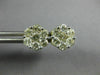 ESTATE 1.10CT DIAMOND 14KT YELLOW GOLD 3D CLASSIC CLUSTER FLOWER STUD EARRINGS