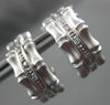 ESTATE .10CT ROUND DIAMOND 14KT WHITE GOLD BAMBOO DESIGN CLIP ON EARRINGS #21694