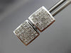 ESTATE 1.0CT DIAMOND 14KT WHITE GOLD 3D CLASSIC SQUARE PAVE STUD EARRINGS #19721
