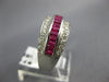 ESTATE WIDE 1.45CT DIAMOND & AAA RUBY 14KT WHITE GOLD ROUND & BAGUETTE RING #716