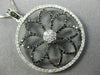 LARGE 1.07CT WHITE & BLACK DIAMOND 14KT TWO TONE GOLD 3D CIRCULAR FLOWER PENDANT