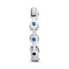 4.10CT DIAMOND & AAA SAPPHIRE 14KT WHITE GOLD ROUND HUGGIE HOOP HANGING EARRINGS