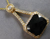 LARGE 7.39CT DIAMOND & AAA SMOKY TOPAZ 14KT YELLOW GOLD CUSHION & ROUND PENDANT