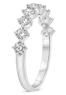 .93CT DIAMOND 14K WHITE GOLD SEMI ETERNITY SHARED PRONG WEDDING ANNIVERSARY RING