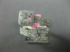 ESTATE LARGE 1.20CT DIAMOND 18KT WHITE GOLD 3D CLUSTER CRISS CROSS LOVE RING