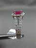 ESTATE 1.55CT DIAMOND & RUBY 14KT WHITE GOLD OVAL HALO FILIGREE ENGAGEMENT RING
