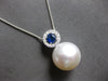 LARGE 1.58CT DIAMOND & AAA SAPPHIRE & AAA SOUTH SEA PEARL 18K WHITE GOLD PENDANT