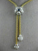 ESTATE .72CT DIAMOND & AAA SAPPHIRE 14K YELLOW GOLD FLOWER LARIAT NECKLACE 21669