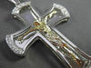 ESTATE EXTRA LARGE .45CT DIAMOND 14K WHITE & YELLOW GOLD 3D CROSS PENDANT #12476