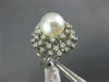 ANTIQUE LARGE 1.25CT DIAMOND & AAA SOUTH SEA PEARL 14KT WHITE GOLD 3D RING #848