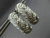 ESTATE .35CT ROUND DIAMOND 14KT WHITE GOLD FILIGREE HUGGIE HOOP EARRINGS #21690
