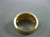 ESTATE WIDE 2.90CT DIAMOND & AAA SQUARE CUT RUBY 14KT YELLOW GOLD RING #23007