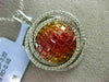 ESTATE LARGE 3.62CT DIAMOND & MULIT COLOR SAPPHIRE 18KT WHITE GOLD GLOBE PENDANT