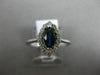 ESTATE .85CT DIAMOND & AAA MARQUISE SAPPHIRE 14K WHITE GOLD HALO ENGAGEMENT RING