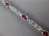 4.53CT DIAMOND & AAA RUBY 14KT WHITE GOLD OVAL 3 STONE PANTHER TENNIS BRACELET