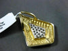 ESTATE LARGE .26CT DIAMOND 14KT WHITE & YELLOW GOLD TRIANGULAR FLOATING PENDANT