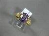 ESTATE 1.02CT DIAMOND & AAA OVAL AMETHYST 14KT YELLOW GOLD 3D FLOWER FUN RING