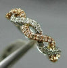 ESTATE LARGE .34CT DIAMOND 18KT WHITE & ROSE GOLD 3D HANDCRAFTED DOUBLE ROW RING