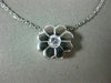 ESTATE .17CT DIAMOND 18KT WHITE GOLD 3D CLASSIC FLOWER SOLITAIRE PENDANT #23001