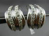 ESTATE LARGE .50CT ROUND DIAMOND 14KT WHITE GOLD 3D MULTI WAVE CLIP ON EARRINGS