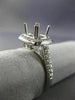 ESTATE WIDE .36CT DIAMOND 14K WHITE GOLD 3D SQURE HALO SEMI MOUNT ENGAGMENT RING