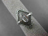 ANTIQUE LARGE OLD MINE DIAMOND 14KT WHITE GOLD FILIGREE NORTH SOUTH RING #19850