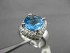 ESTATE WIDE 4.75CTW DIAMOND & AAA BLUE TOPAZ 14KT WHITE GOLD 3D SQUARE HALO RING
