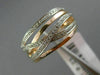 ESTATE .23CT DIAMOND 14KT WHITE & ROSE GOLD 3D MULTI ROW CRISS CROSS LOVE RING