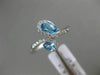 ESTATE .81CT DIAMOND & AAA EXTRA FACET BLUE TOPAZ 14KT WHITE GOLD SNAKE FUN RING