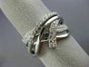 ESTATE WIDE .77CT ROUND DIAMOND 14KT WHITE GOLD MULTI ROW CRISS CROSS LOVE RING