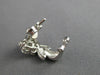ANTIQUE 1.23CT DIAMOND 14KT WHITE GOLD 3D CLASSIC FLOWER LEAF EARRINGS #15877
