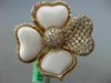 ESTATE EXTRA LARGE 1.90CT DIAMOND & AAA AGATE 18K ROSE GOLD 3D HEART FLOWER RING
