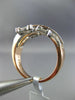 ESTATE .69CT DIAMOND 14KT WHITE & ROSE GOLD 3D MULTI ROW CRISS CROSS FUN RING