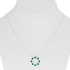 ESTATE 1.40CT DIAMOND & AAA EMERALD 14KT YELLOW GOLD OVAL & ROUND LOVE NECKLACE