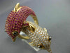 EXTRA LARGE 5.35CT DIAMOND & AAA PINK RUBY 18K ROSE GOLD DOUBLE DOLPHIN FUN RING